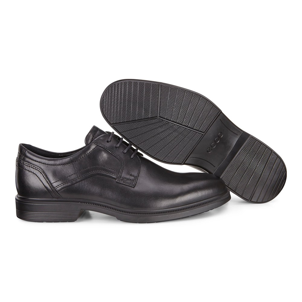 Mens Dress Shoes - ECCO Lisbon Plain Toe Tie - Black - 3671UINGJ